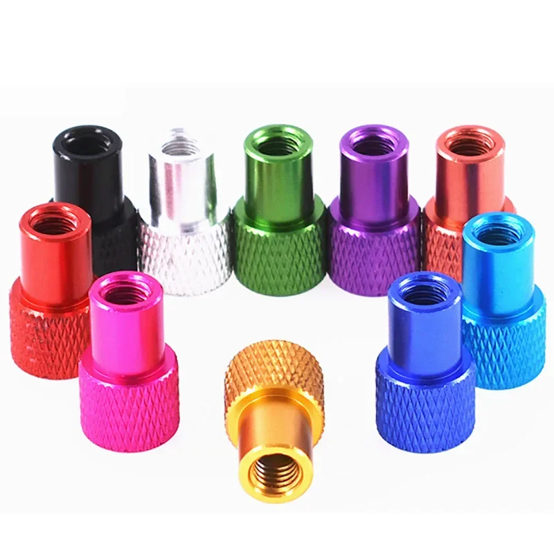 1PCS M3 M4 M5 M6 Aluminum alloy thumb nut Colorful aluminum alloy blind hole Hand tight flange nut Step knurled thumb nut