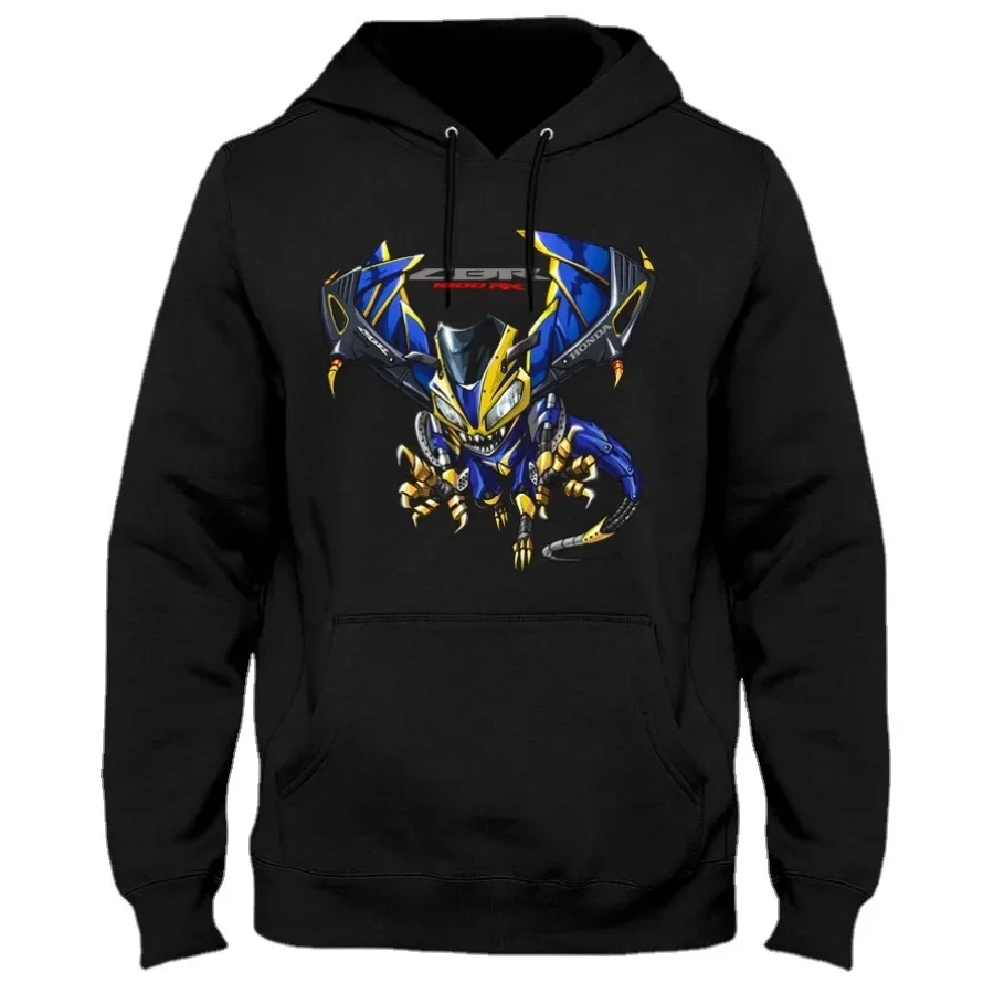 Classic Japanese Motorcycle CBR 1000RR Dragon Inspiration Pullover Hoodie 100% Cotton Casual Mens Sweatshirts Fashion Streetwear