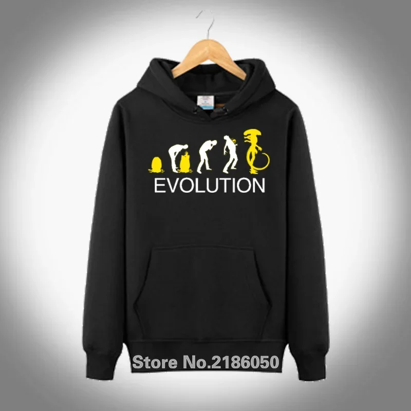 

2017 New Funny lien Evolution costume alien vs predator Men's Cotton Design Plus Size S-3XL Mens Hoodied Pullover Hoodie