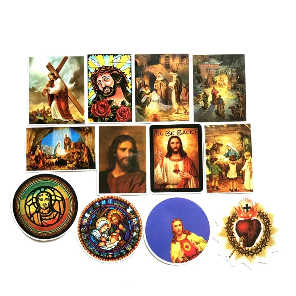 68pcs Jesus Christian Religion Stickers Phone Laptop Car Case Freezer Luggage Wall Waterpoof DIY Graffiti Sticker Toys Gifts