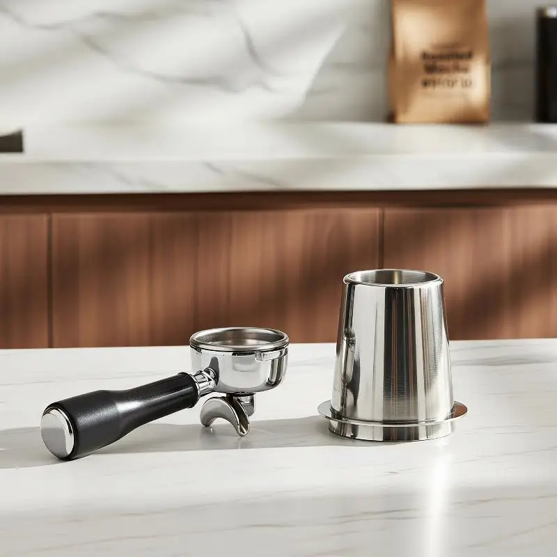 Espresso Powder Dosing Cup Durable Stainless Steel Portable Catch Cup 51mm 58mm Perfect for Home Coffee Station