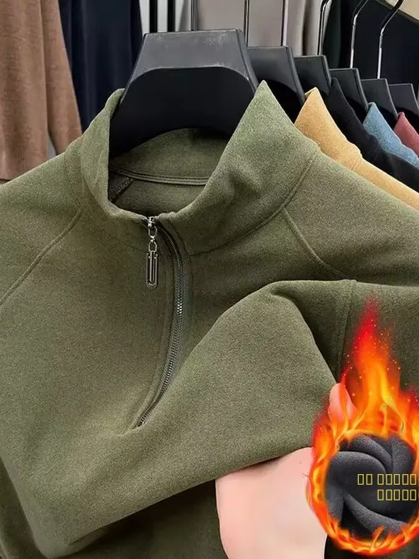 

Мужская толстовка с капюшоном, двусторонняя бархатная длинная све-стойка с воротником-стойкой, теплая осенняя одежда, повседневная одежда со стойкой