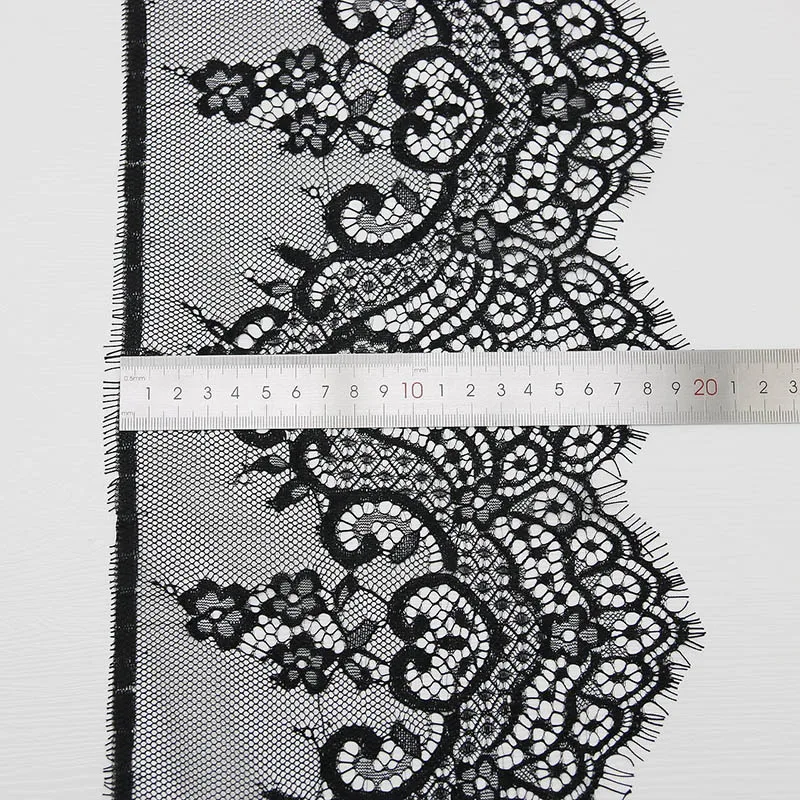 (3 Meters/batch) 20cm Wide Handmade Eyelash Lace Fabric Decoration Sewing Clothing Wedding Embroidery Home Embroidery Soft