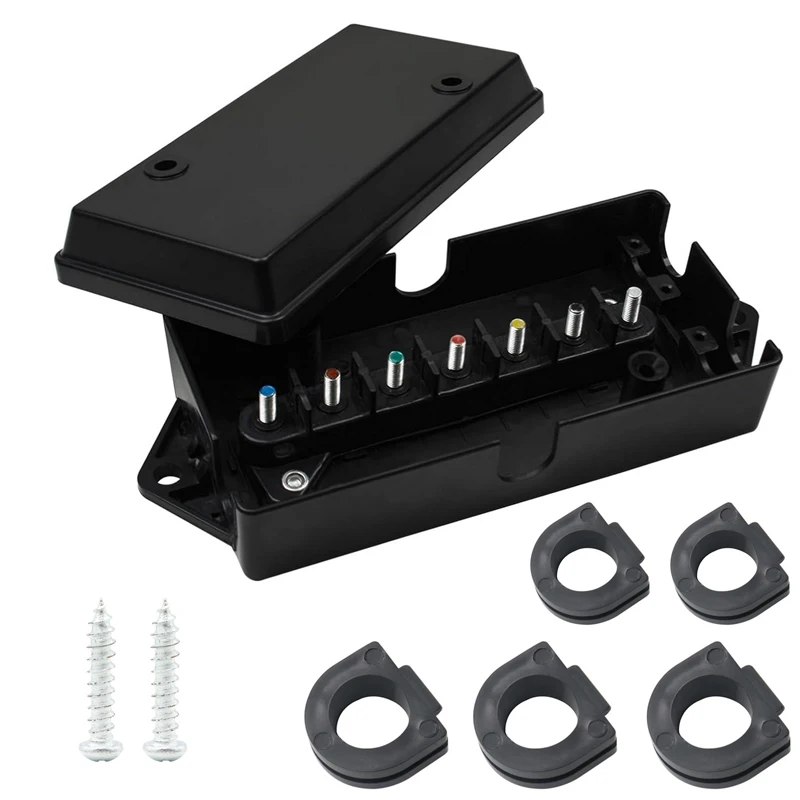 

7 Way Trailer Junction Box Heavy Duty Trailer Wiring Connector Electrical Junction Box Weatherproof for Rewiring Camper RV