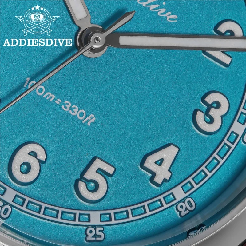 ADDIEDIVE Relógios Masculino AD2521 Men Watch BGW9 Super Luminous Sapphire Glass 100m 316L Stainless Steel Quartz Watch Reloj