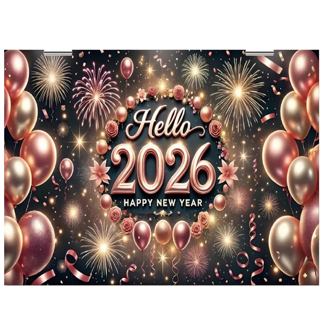 2026 سنة جديدة سعيدة راية قماش مزخرف جداري ديكور الحفلات للاحتفال بالعام الجديد الجدار الشنق قماش صوفي جدار النسيج جدار حصيرة #5