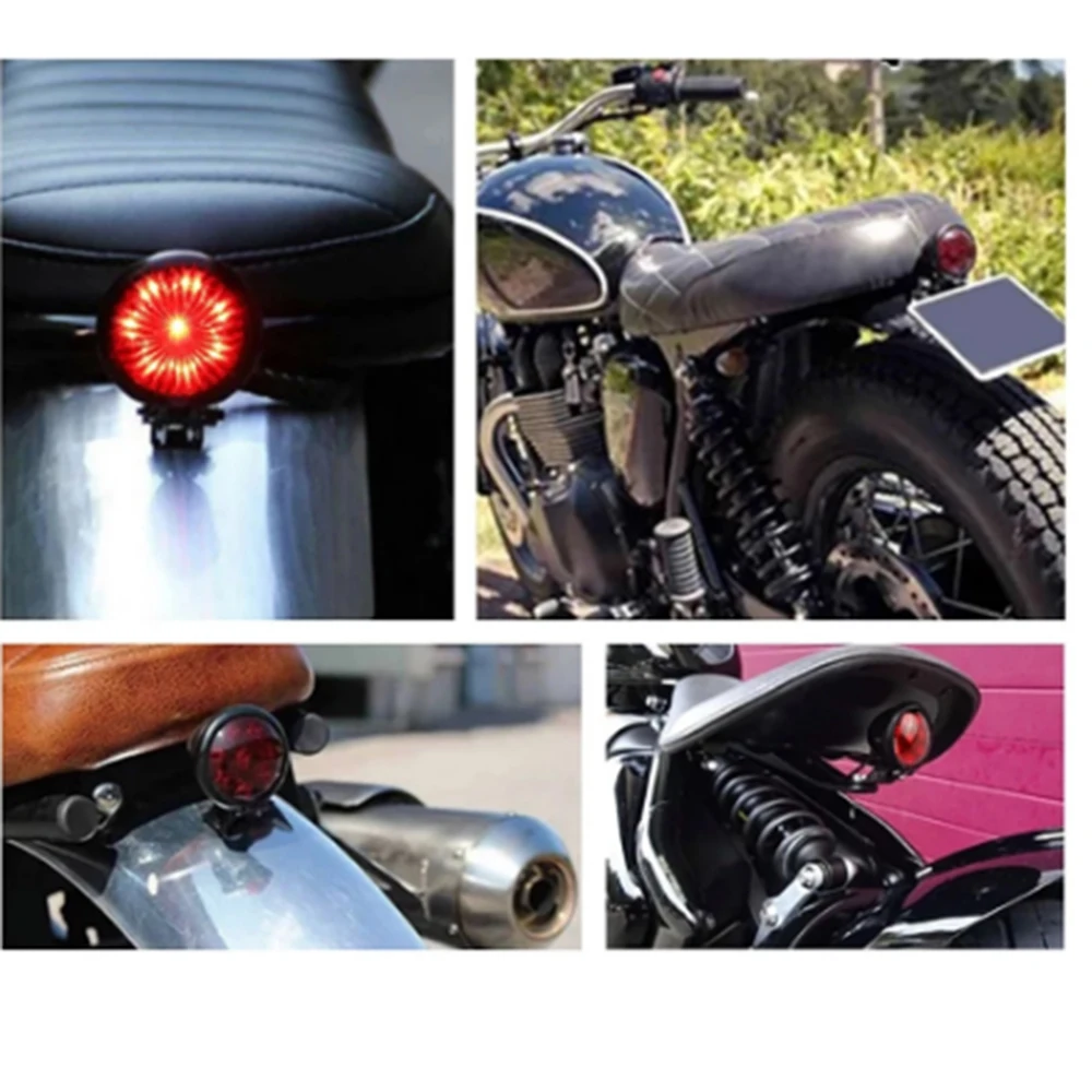 Motorcycle accessories Retro Modified LED taillights Cruise metal brake lights Running lights Round taillights