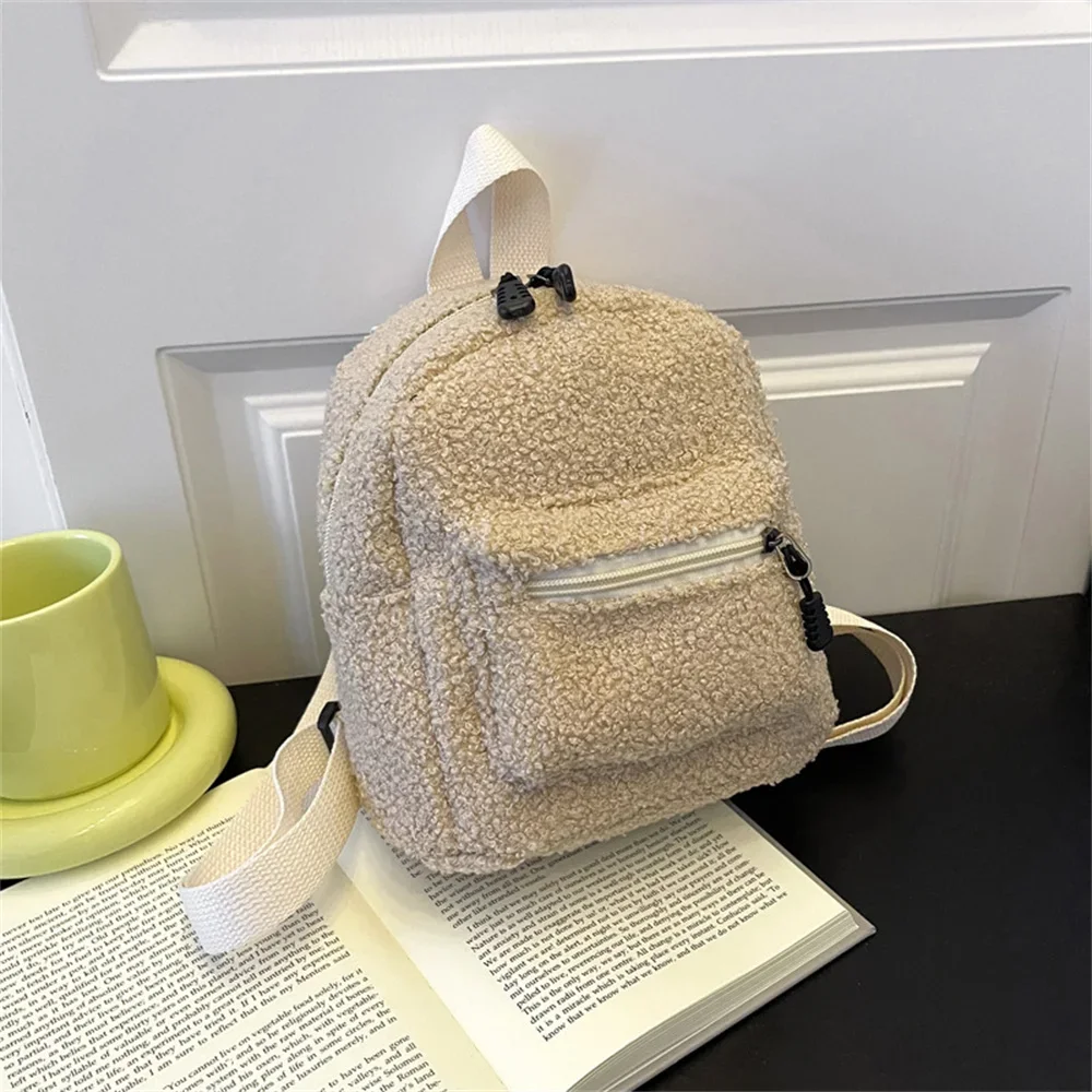 Mini sac à dos en peluche personnalisé pour femme, sac à dos sortant, nom personnalisé, peut être brodé, mode