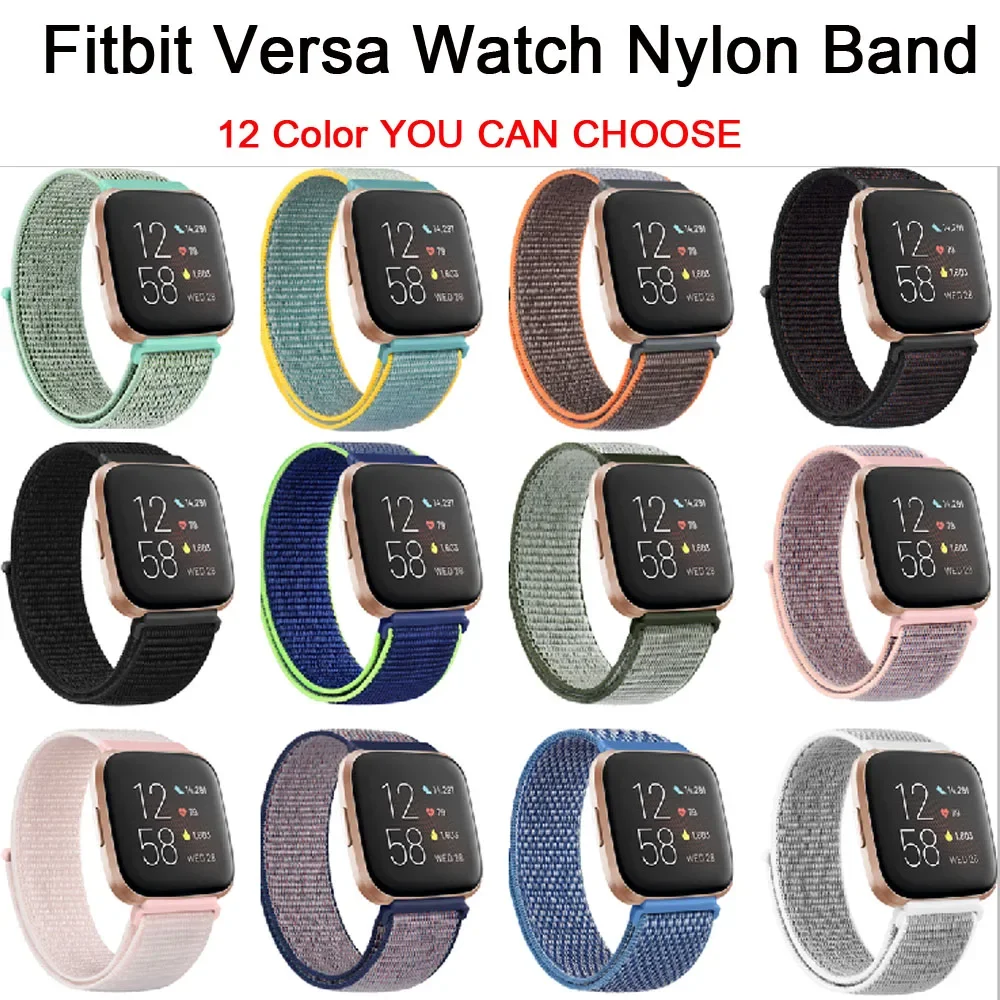 Nylon Solo Loop Strap for Fitbit Versa 3 2 1 Lite Band Sport Adjustable Bracelet for Fitbit Sense Watchband Smartwatch Accessory