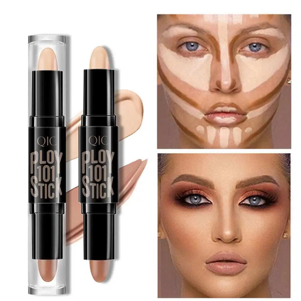 Double-head V Face Stick Highlighter Trimming Stick High-light Contouring Pen Makeup Long-lasting Stick Concealer Shadow C4D6