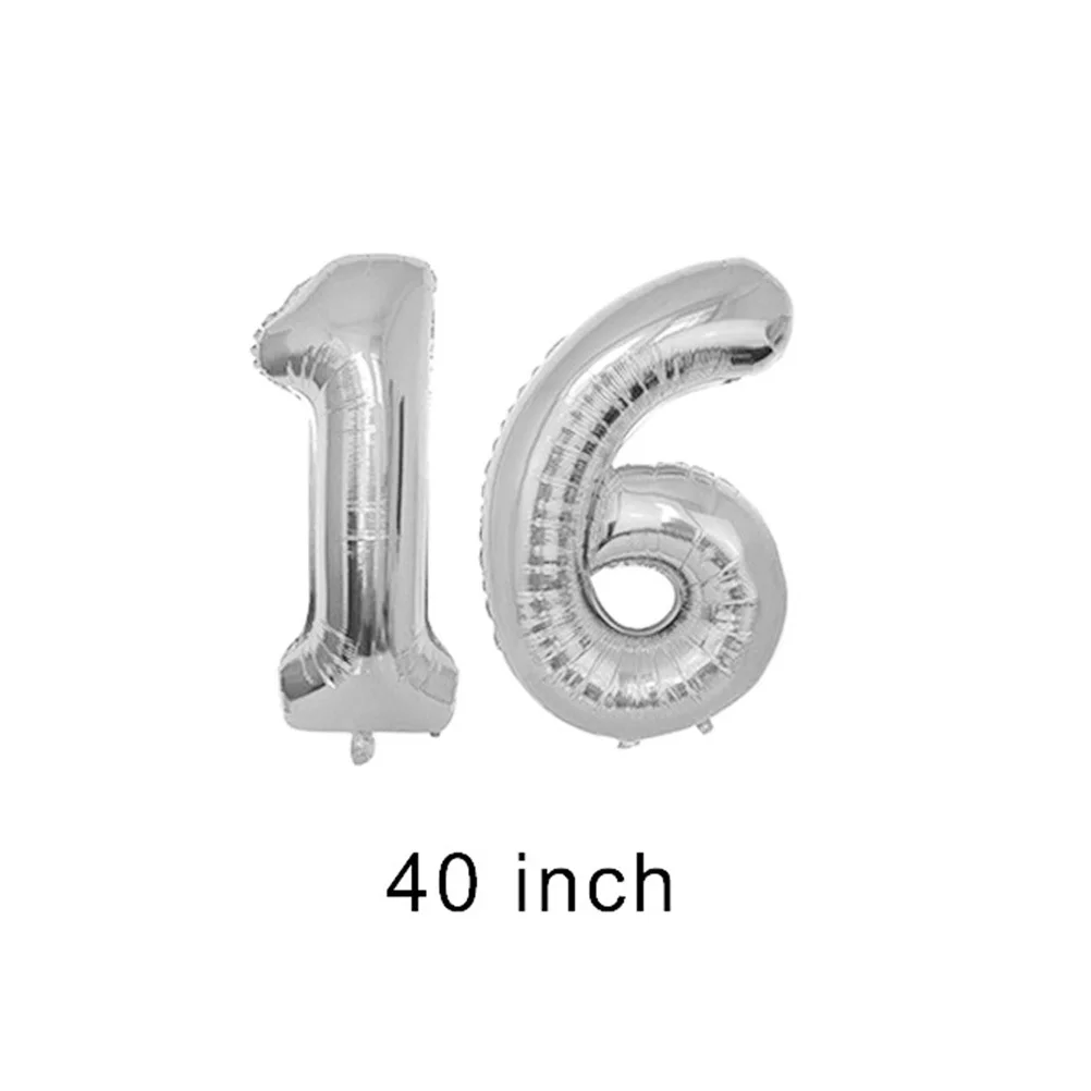 

Aluminum Foil Balloon Set 16th Birthday Party Decorations Rose Gold Birthday Balloons Foil Kids Party Decor Inflatables Balloons