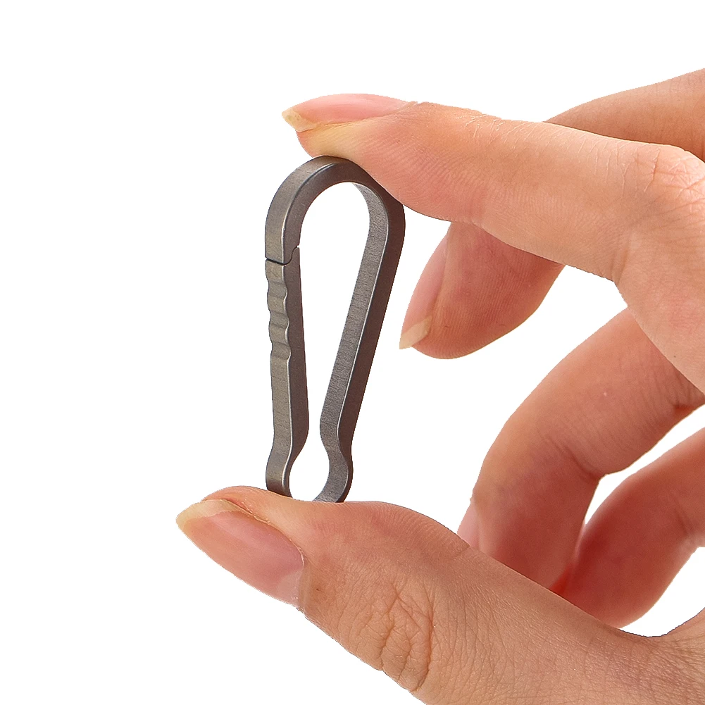 Titanium Alloy Gourd Keychain Hook Lightweight Durable Metal Ring Clip Organizer for EDC Keys Tags Accessories Gift Use