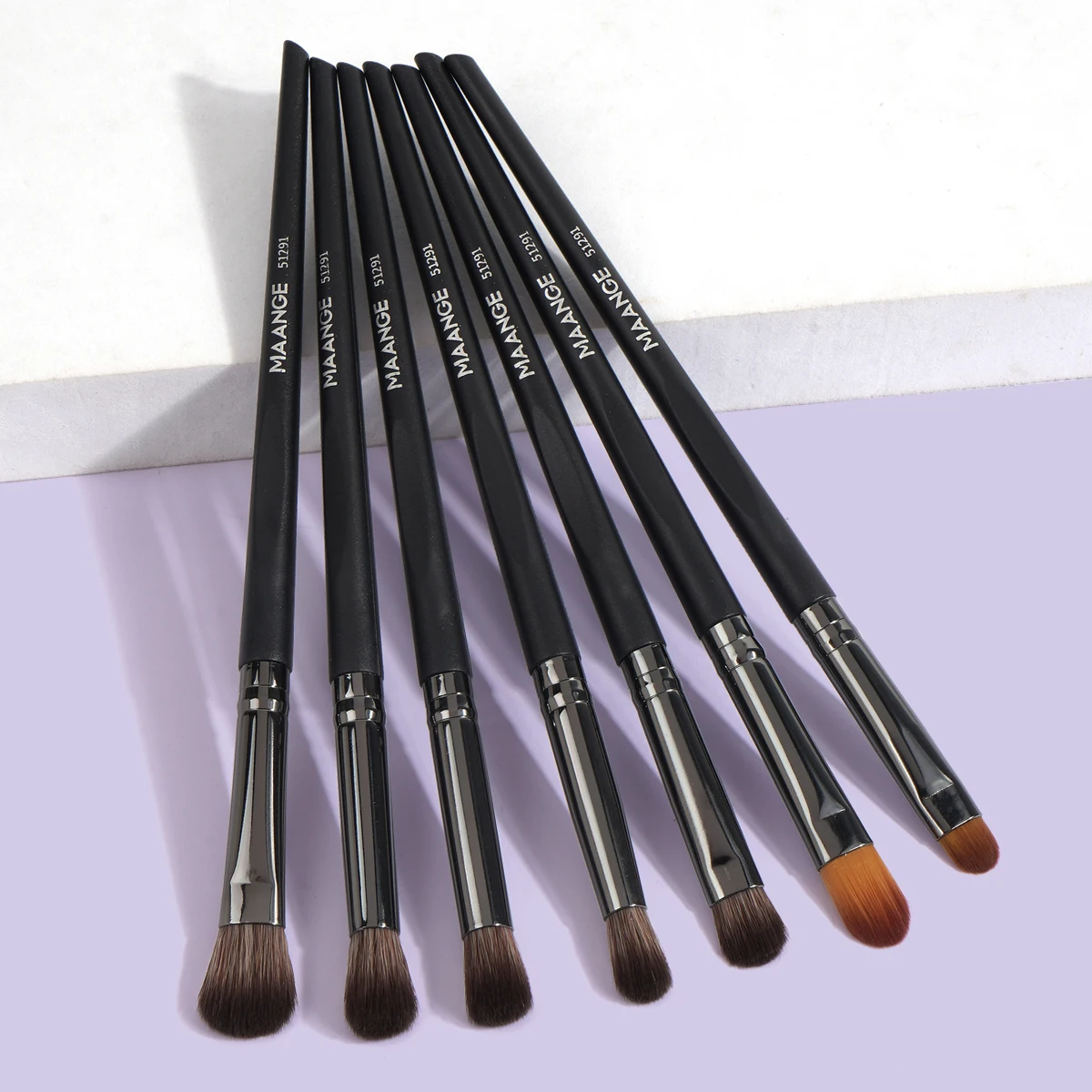 MAANGE Eye Makeup Brushes Kit 7PCS Eyeshadow Makeup Brushes Set Blending Soft Synthetic Bristle Lip Brush Cosmetic Beauty Tools