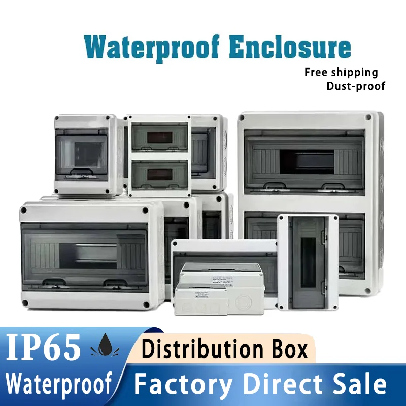 IP65 Mcb Breaker Box Distribution Protection Box ABS Power Supply Electronic Din Rail Enclosure for Circuit Breaker on The Wall