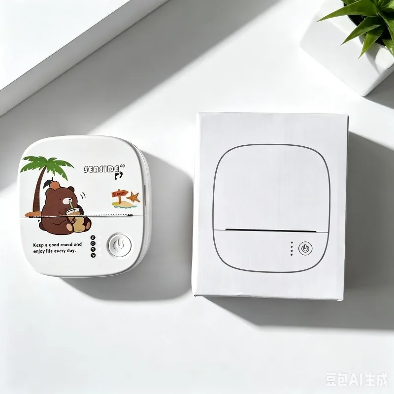 Portable Mini Thermal Printer Wireless Bluetooth Inkless Pocket Printer for Photos Notes DIY Labels Compact Handheld Printer