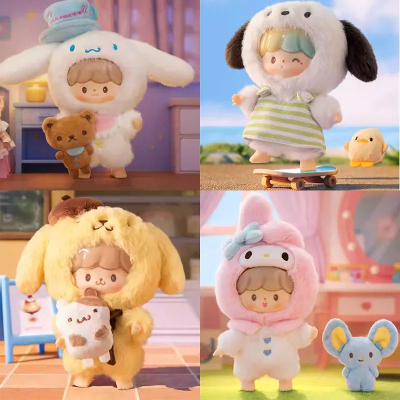

Аутентичная семья Sanrio Zzoton Friend Union Series слепая коробка аниме Hanguodon Pochacco Pompompurin Kurom виниловая кукла кулон подарки