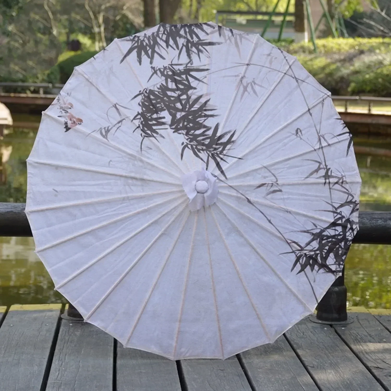 Guarda-chuva decorativo de papel a óleo hanfu para mulheres, estilo antigo, guarda-sol para meninas, à prova de vento, uv, adereços de tiro solar para uma pista, show grande