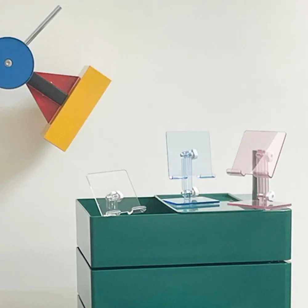 Práctico soporte acrílico ajustable para tableta, soporte transparente portátil antideslizante, soporte plegable duradero y resistente para escritorio