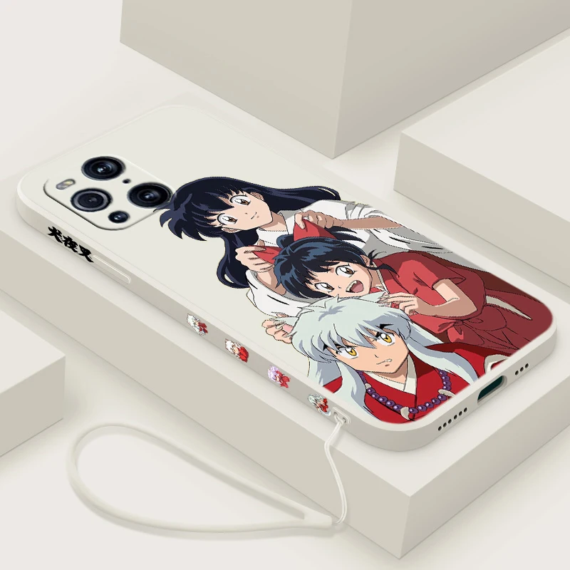 Inuyasha Sesshoumaru For OPPO Find X6 X5 X3 X2 Pro Lite Neo Liquid Left Rope Silicone TPU Fundas Cover Phone Case