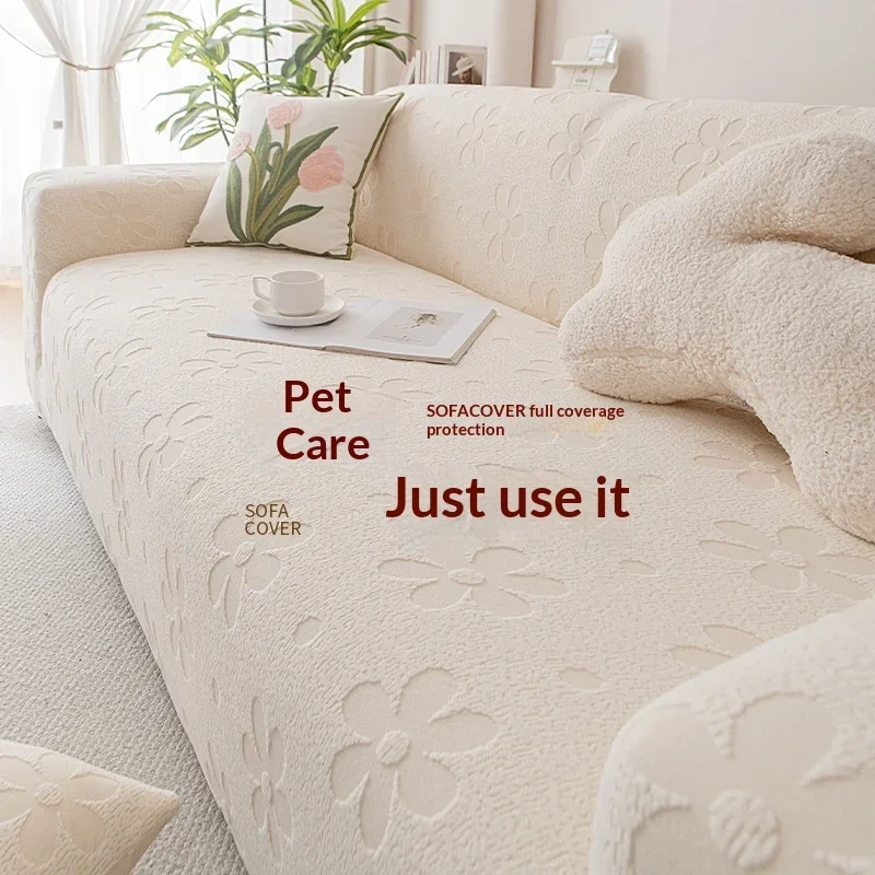 Jacquard Sofa Cover for Living Room Thick Elastic Sofa Cover 1/2/3/4 Seater L-Shaped Corner Sofa Cover
