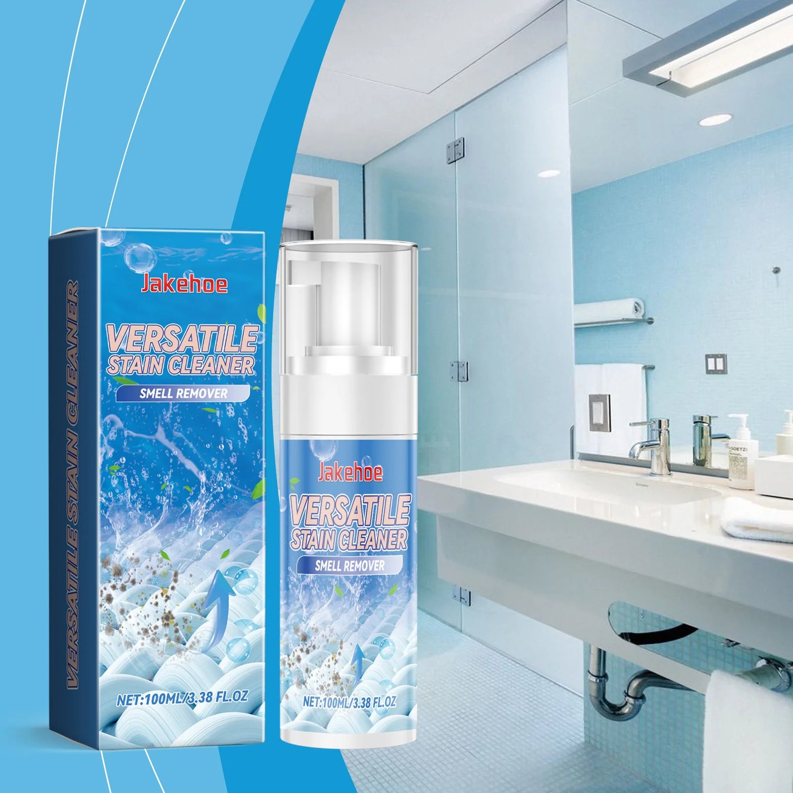 

Multi-Surface Cleaner 100ml, Kitchen & Bathroom Degreaser, Stain Remover, Odor Eliminator, Easy Rinse Formula