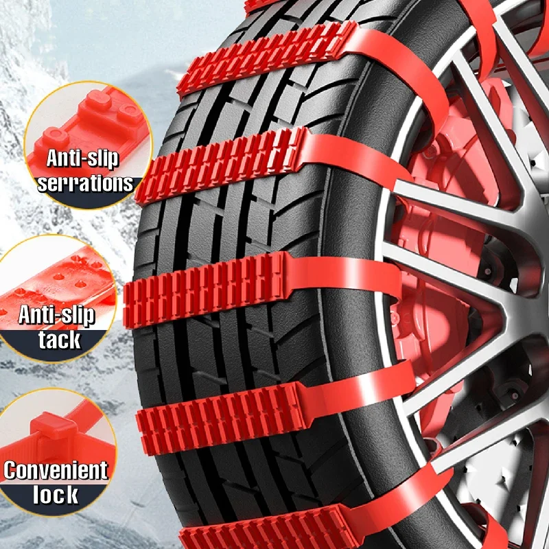YIJU Anti-Skid Snow Chains for Car Motorcycles Winter and Bad Terrain Wheels Anti-slip Emergency Universal Lockout Artifact
