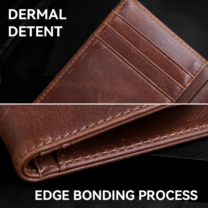 Slim Card Wallet Handmade Genuine Leather Credit Card Slot ID Card Pocket Coin Purse Portable Storage Card Case Bag