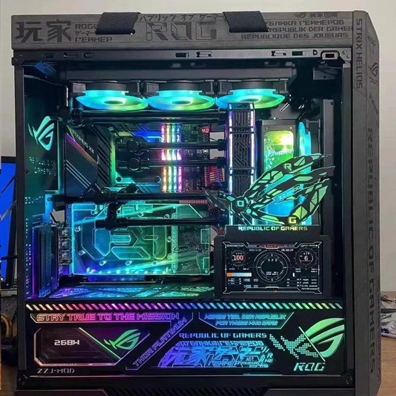 

Computer Case RGB ROG Figure,Gamer Cabinet Helios Case Belief Ornaments 5V 3PIN M/B 5V ARGB SYNC PC Accessories