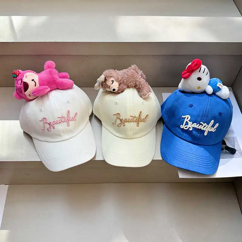 Disney Peripherals Lotso Linabell Duffy Cartoon Doll Peaked Hat Girl Going Out Sunscreen Baseball Cap Give Gifts To Girlfriend