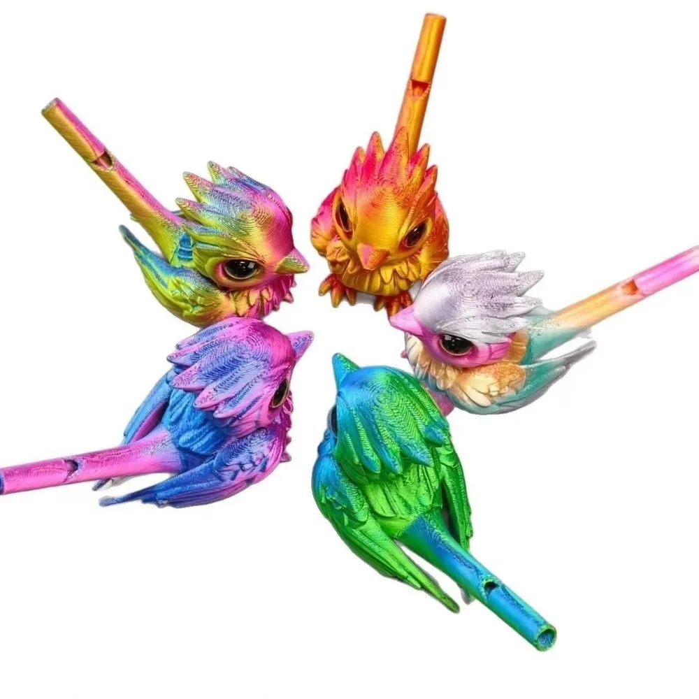 New 3D Printed Bird Whistle Gradient Water Injection Instrument Whistle Bird Flute Toy Gifts For Home Desktop Ornament