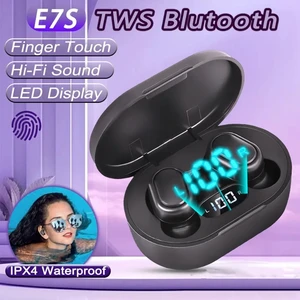 Headset Bluetooth Nirkabel E7S Asli dengan Tampilan LED Mikrofon Earbud untuk iPhone Xiaomi TWS Earphone Headphone Bluetooth Earbud 8 e7 penjualan terbaik - №