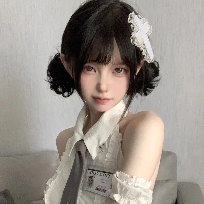 여성을위한 독특한 1PC 빈티지 레이스 크로스 헤어 클립 소녀 크리 에이 티브 쿨 로리타 매운 소녀 Y2k 액세서리 여성 핀