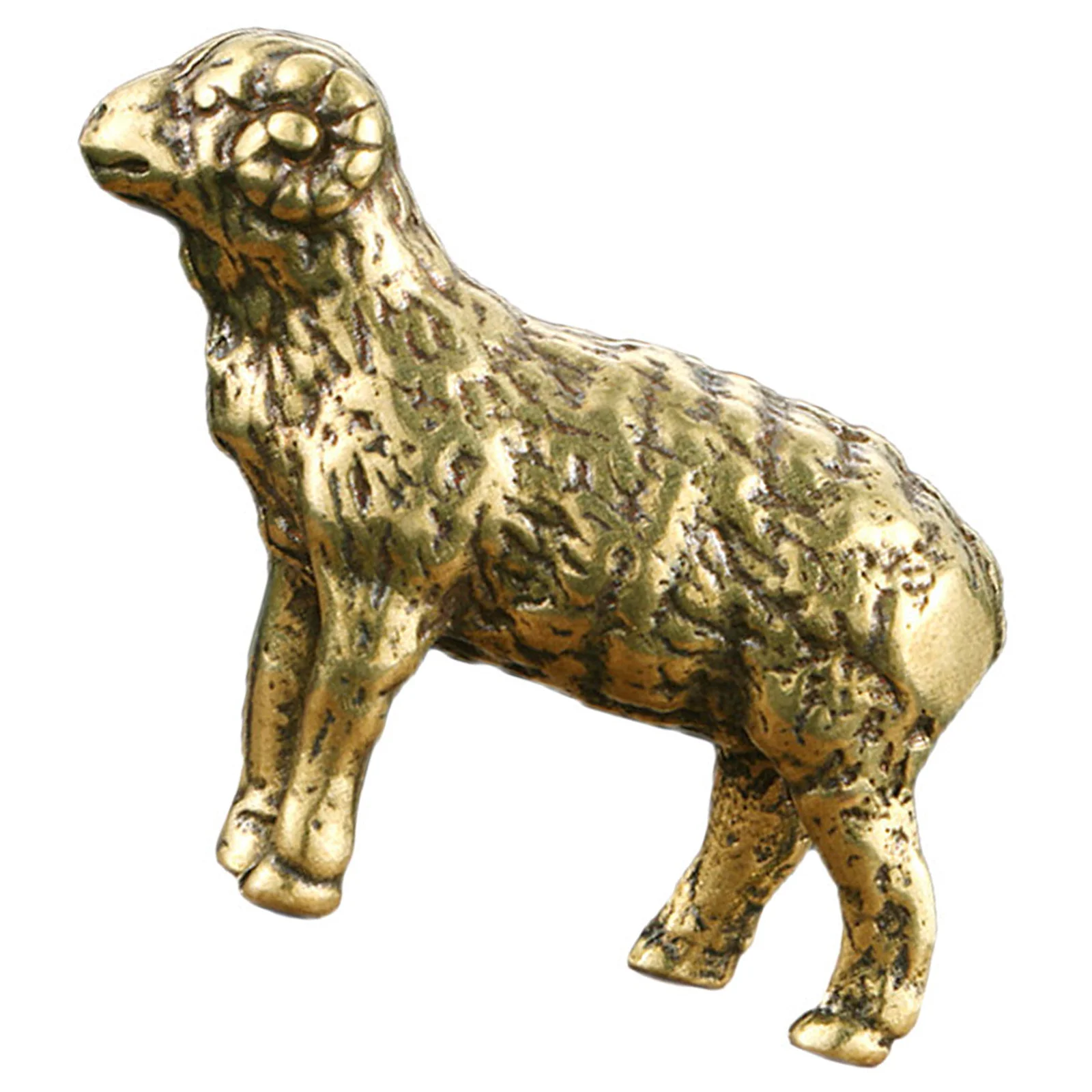 

Compact Brass Sheep Statue Vintage Design Tabletop Decor for Living Room Shelf Bronze Animal Ornament Home Decor Item