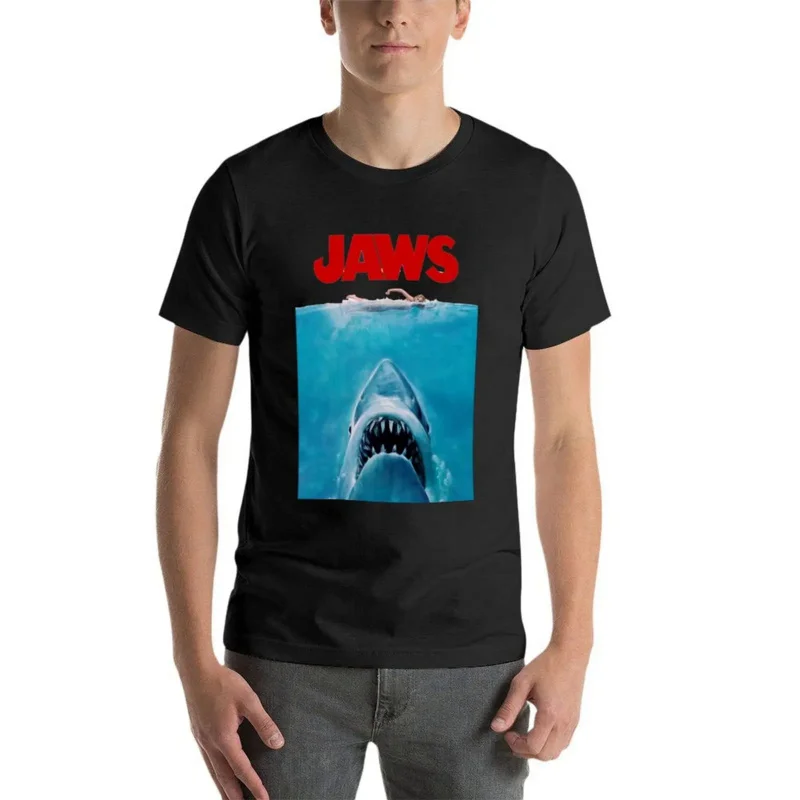 Jaws Original Movie Poster T-Shirt vintage clothes oversized Blouse quick-drying men clothings