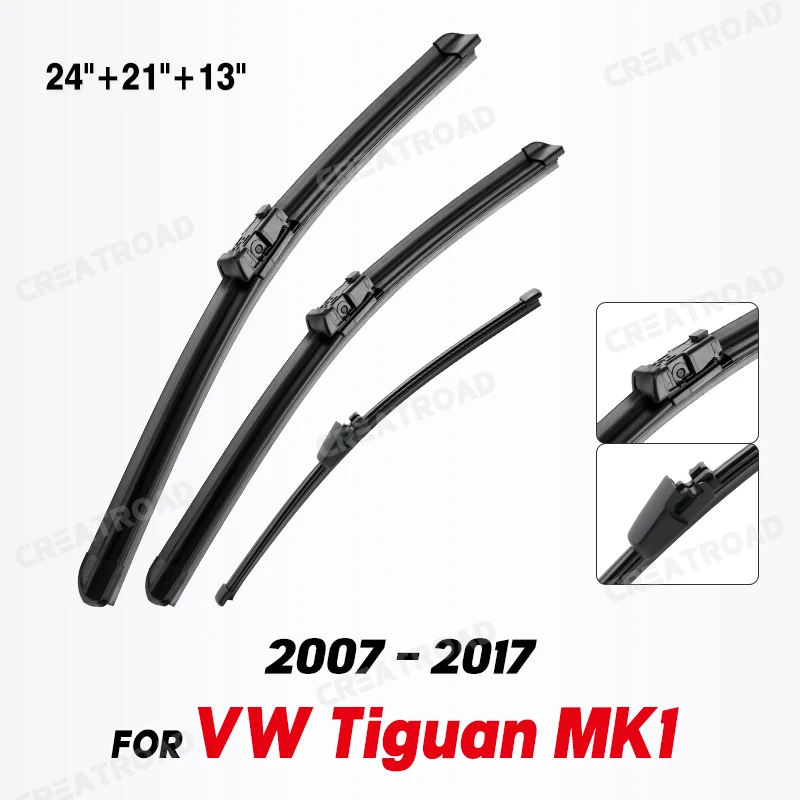 Wiper LHD Front & Rear Wiper Blades Set For VW Tiguan MK1 2007 - 2017 2016 Windshield Windscreen Window 24