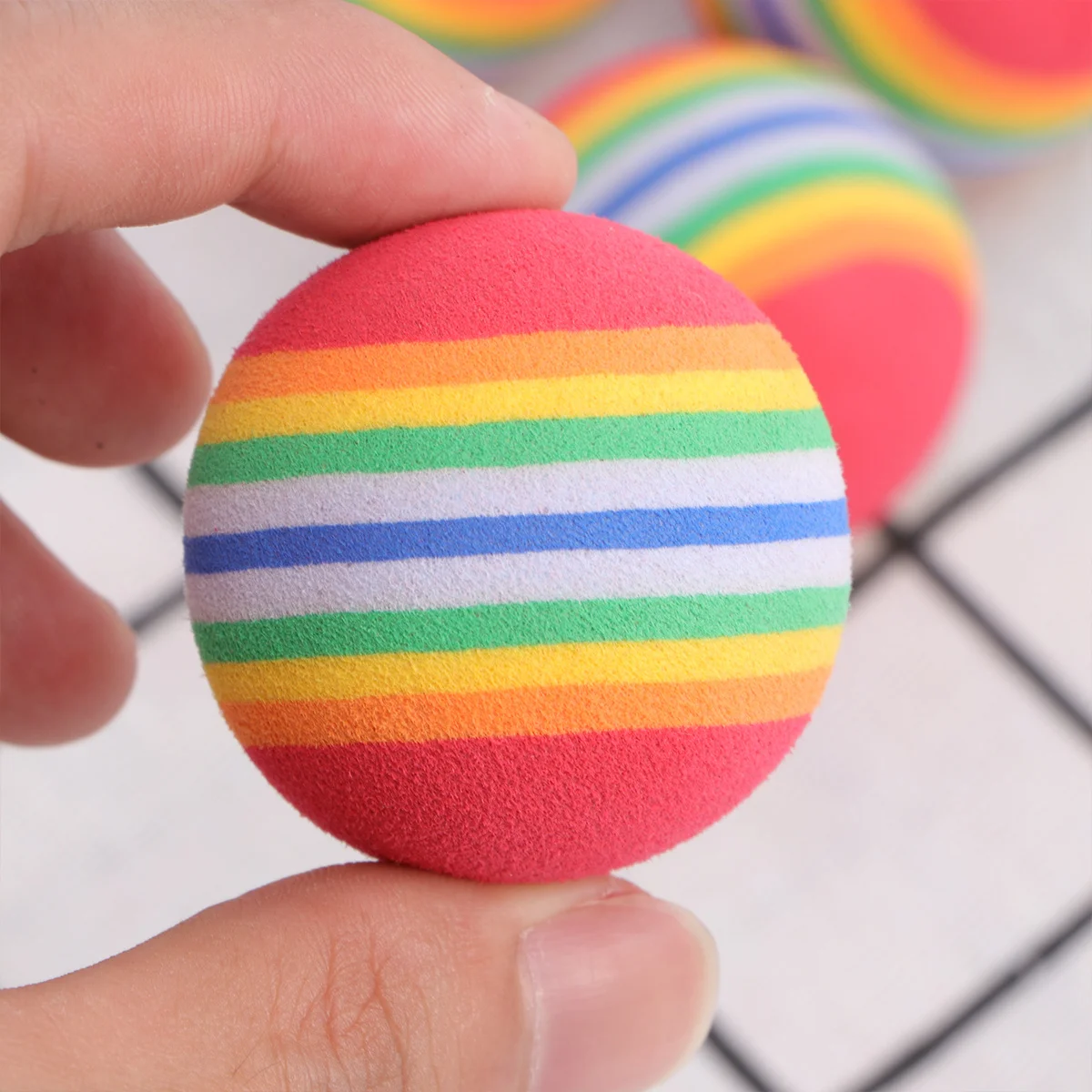 

10Pcs Golf Training Balls Rainbow Colored Sponge Lightweight Flexible Practice Anywhere Safe for Furniture Glass Windows People