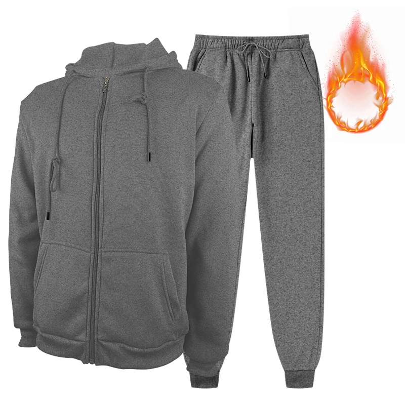 Men's Tracksuit Active fashion Hoodie outifts zip sweatsuit set jogger sportswear S-3XL