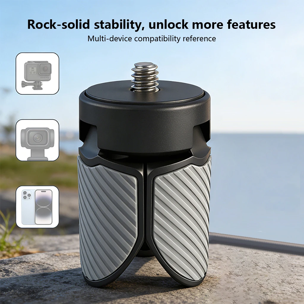 Kunststoff-Mini-Stativständer mit 1/4'' Schraubanschluss für GoPro Action-Kamera, Video-Handy, Vlog-Handgriff für DJI Pocket 3 4 Gimbal-Halterung – Detail 2