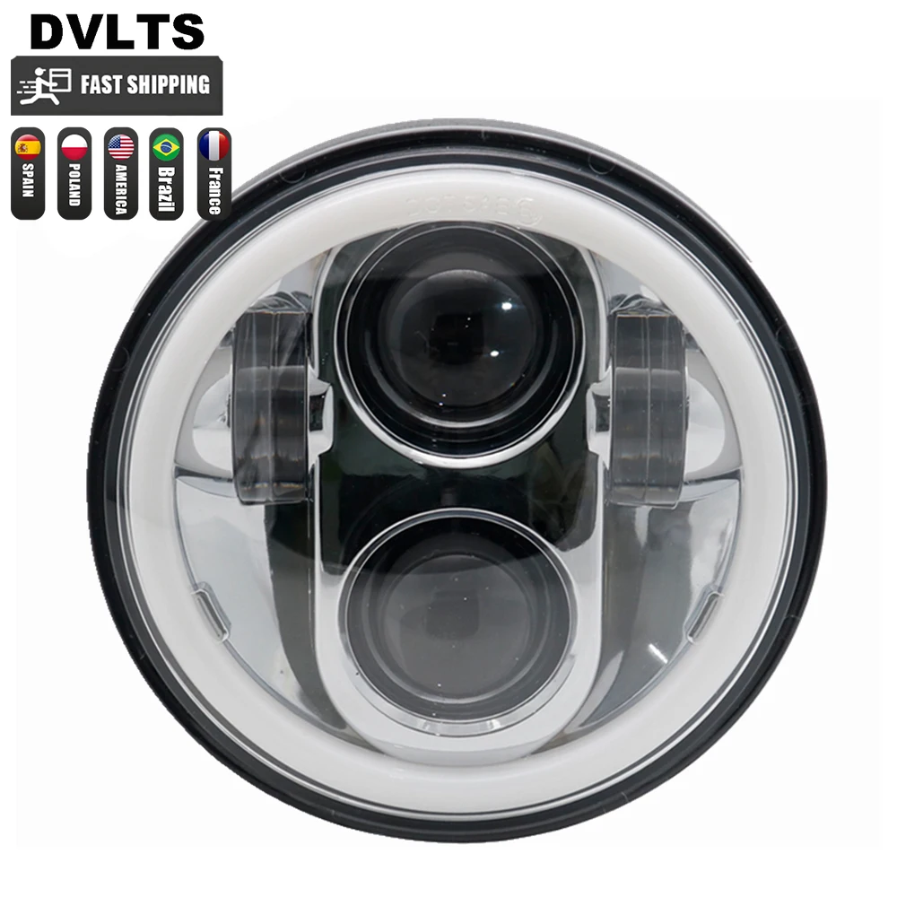 

5.75 Inch LED Motorcycle Headlight for Sportster XL 1200 883 H4 Silver