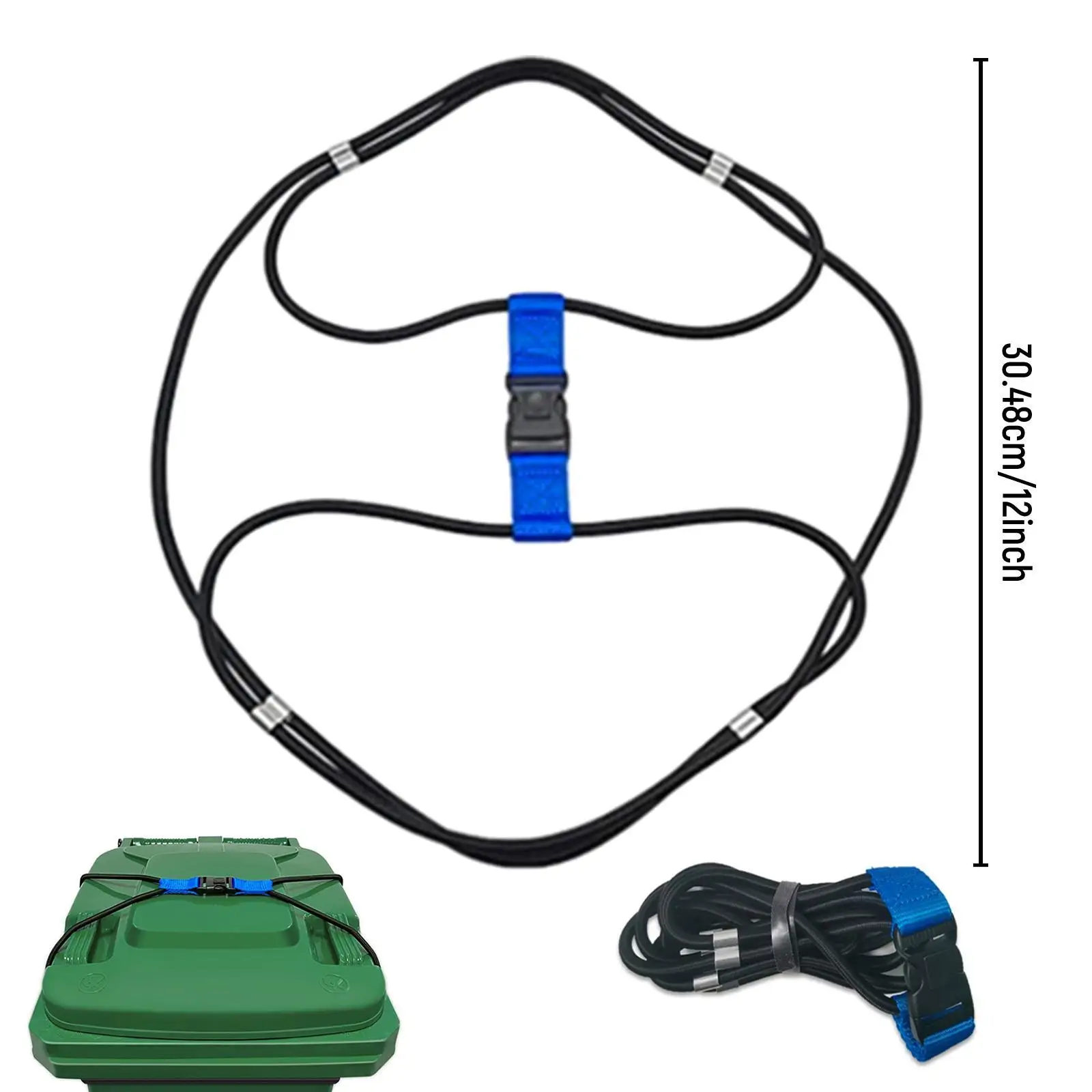 سلة المهملات قفل سلة المهملات توقف عالمي من Rummaging حبل بنجي قابل للتعديل للحيوانات السناجب الدببة الكلاب ساحة