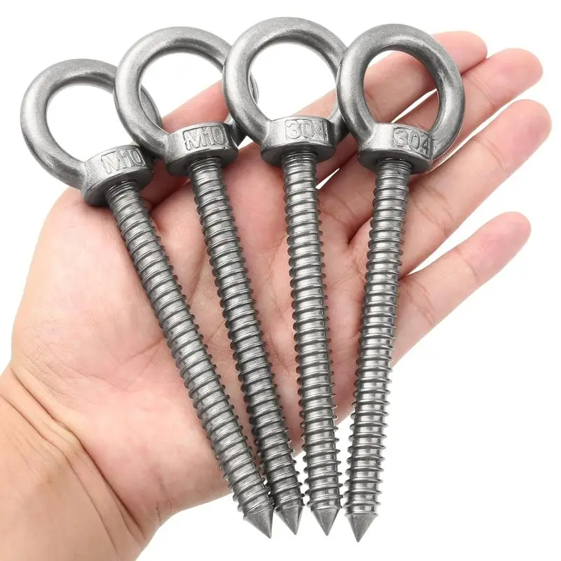 4 PCS Heavy Duty Eye Hooks, M10 Eye Bolts Screws, Eyelet Screws Suitable for Hammock Stands, Swing Chairs, HJ