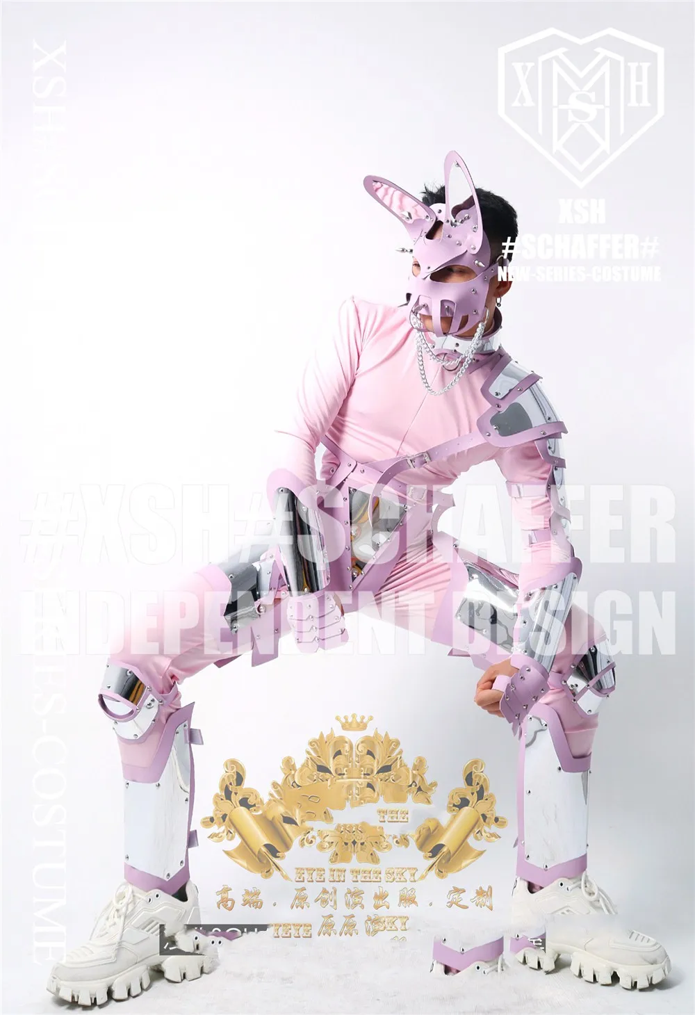 

Nightclub bar gogo male rabbit mirror performance costume DS stage atmosphere costume
