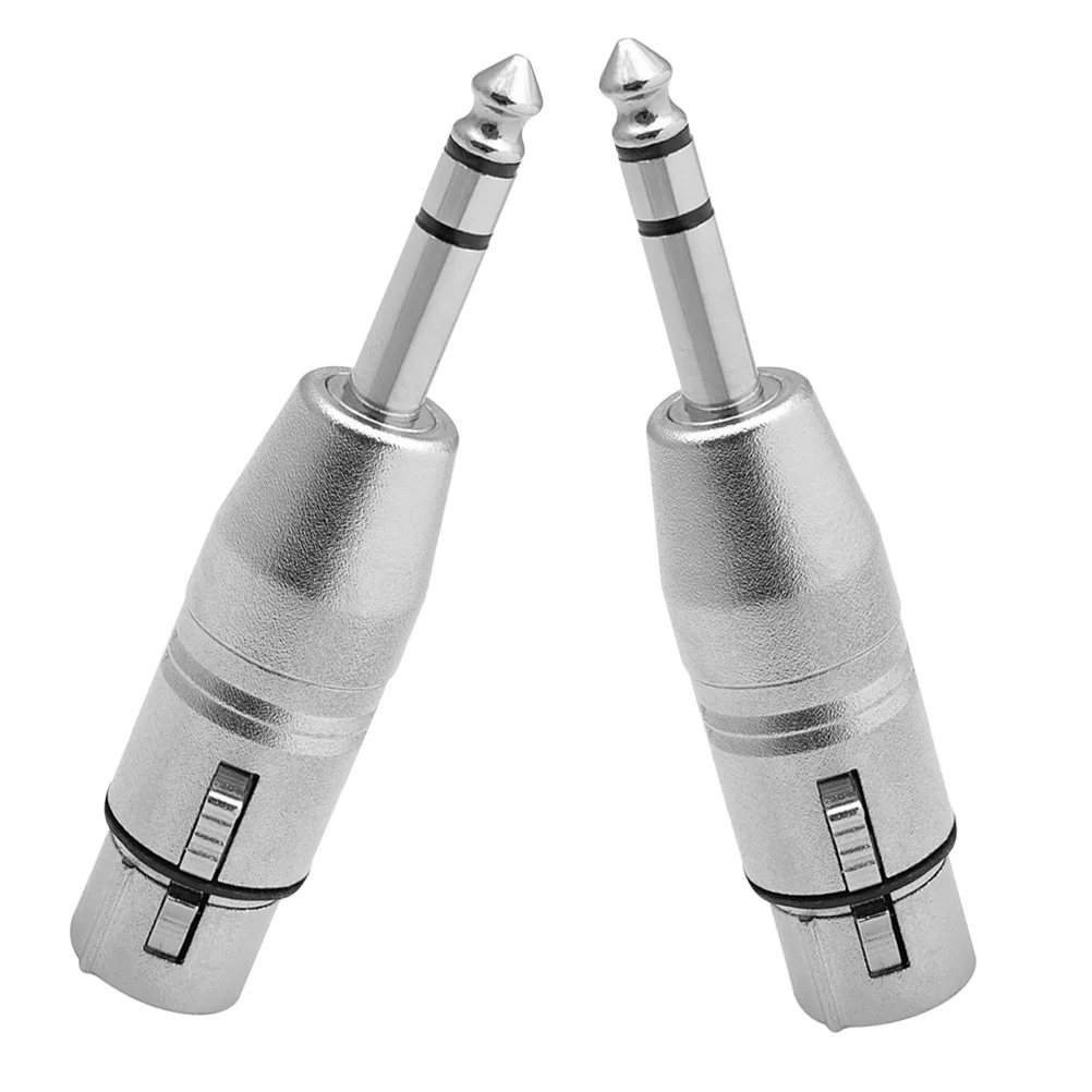 Juego de adaptadores de Audio Trs macho a Xlr hembra, conectores equilibrados para mezcladores, micrófonos, amplificadores, ecualizadores, Zinc de alta calidad, 2 uds.