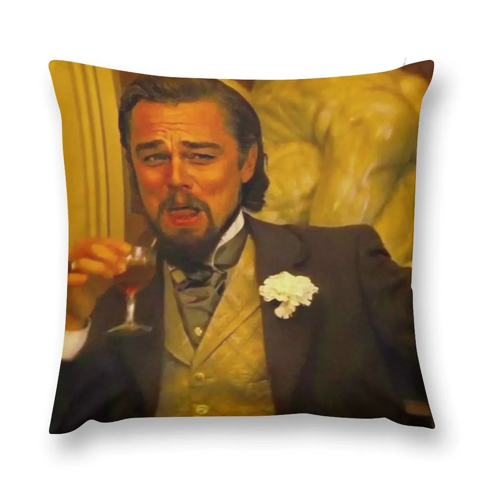 Leonardo DiCaprio Laughing Throw Pillow Sofa Cushions Covers Christmas Covers pillow