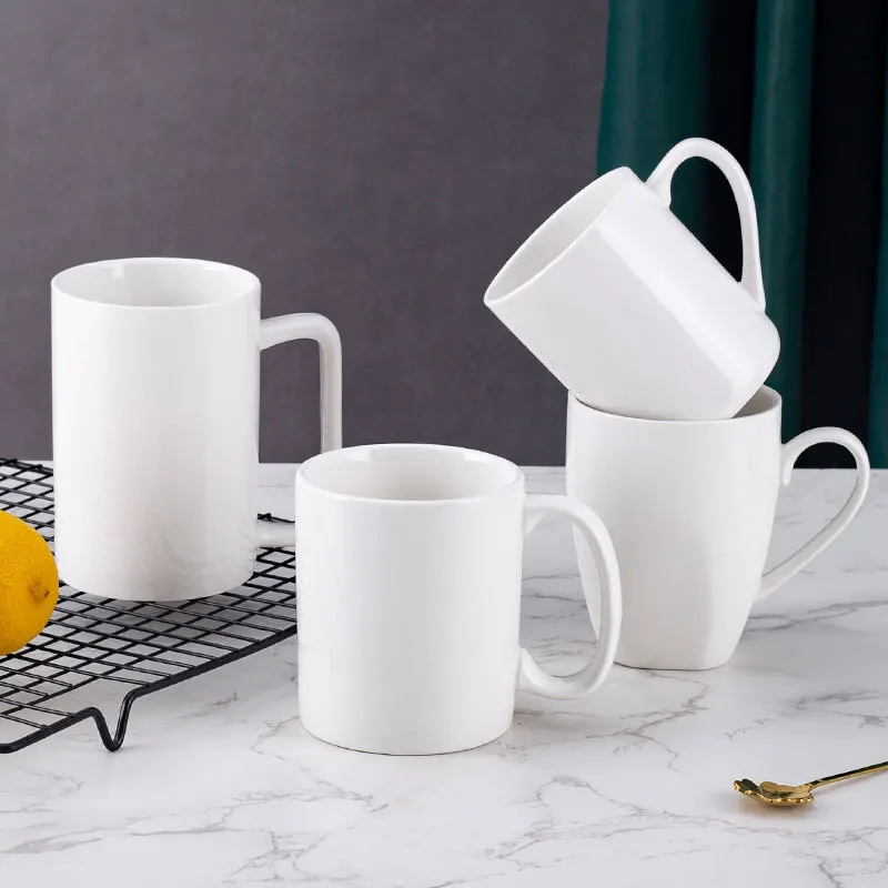 Pure White Mug Print Simple Hotel Ceramic Water Word Coffee Milk Tea Cup