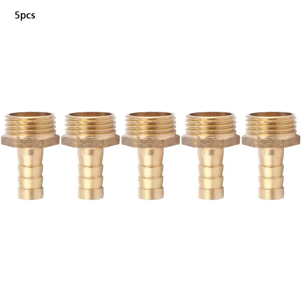 5PCS 10mm Brass Hose Barb Male BSP Connector Fitting Adapter Coupler