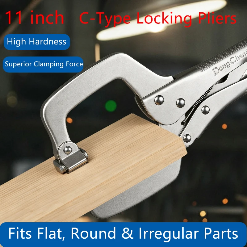 11-inch C-Clamp Pliers High-Carbon Steel Forged Jaw HD Adjustable Screw Grip for Woodworking Welding Metal Fabrication & Repair