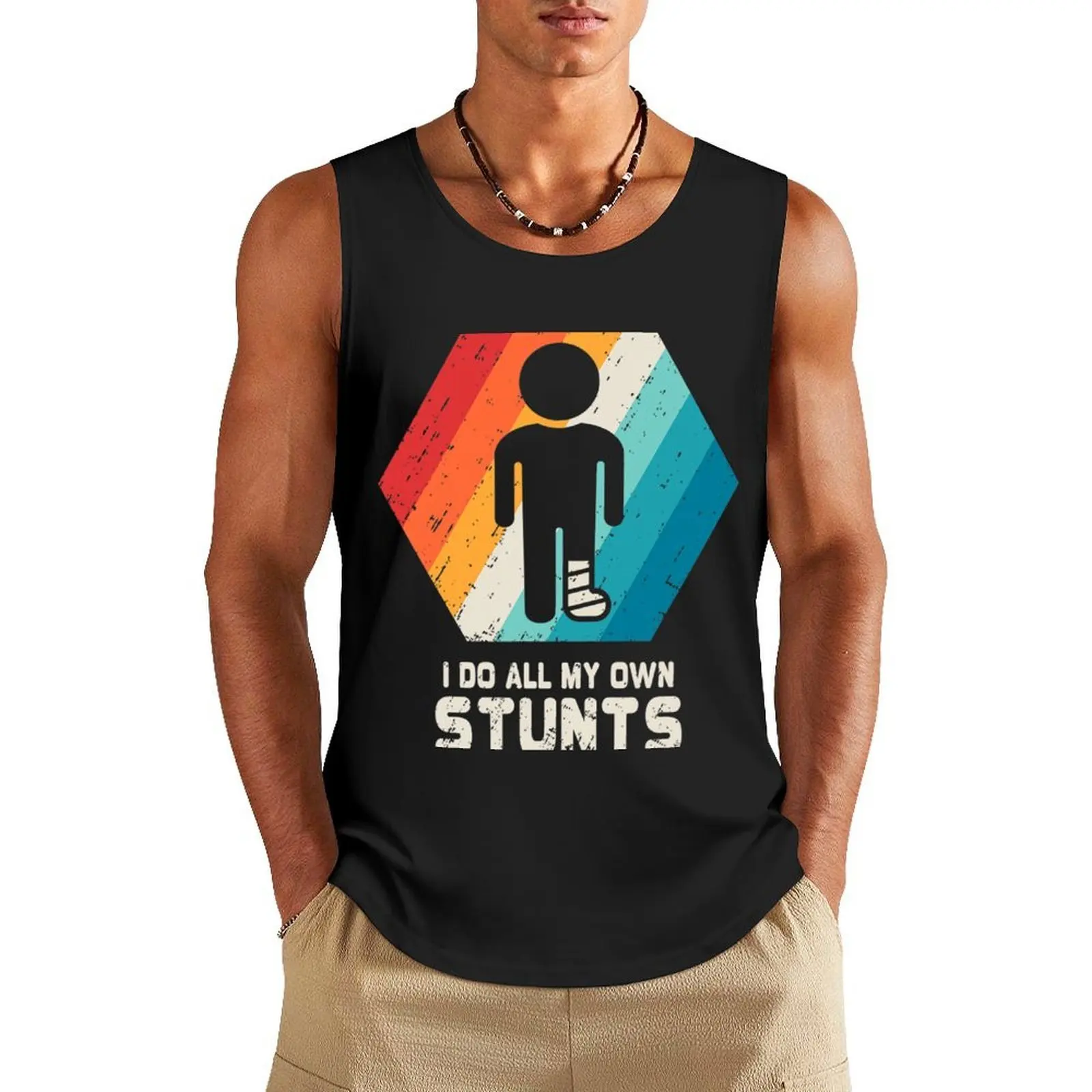 

Broken Leg Shirt Ankle Knee Foot Injury Get Well Soon Gift Tank Top Vest male Working vest