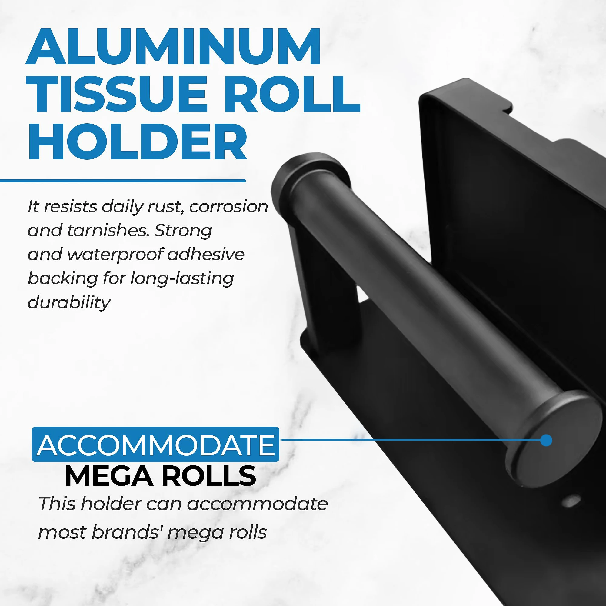 

Double Toilet Paper Holder with Shelf Tissue Roll Holder for Bathroom Kitchen RV Double Tissue Roll Rack with Adhesive & Screw