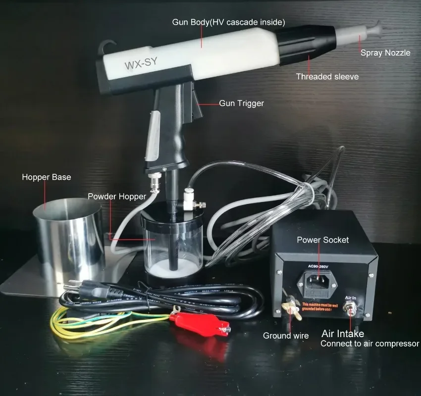 XT-SY Electrostatic Powder Coating Test Machine Small Electrostatic Spraying Equipment With Powder Outlet